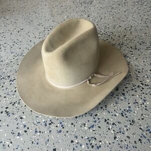 Vintage Stetson 5X Beaver Made In USA Size 6 7/8 Classic Western Hat Tan